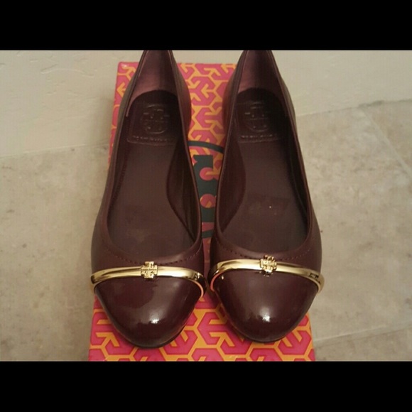 Tory Burch Pacey driver plum wine cap toe flat - Picture 2 of 11